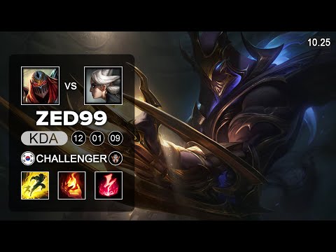 ZED99 Zed Mid vs Camille - KR Challenger Patch 10.25