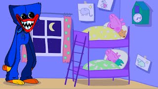 Huggy Wuggy from Poppy Playtime Attack Peppa Pig During Sleeping
