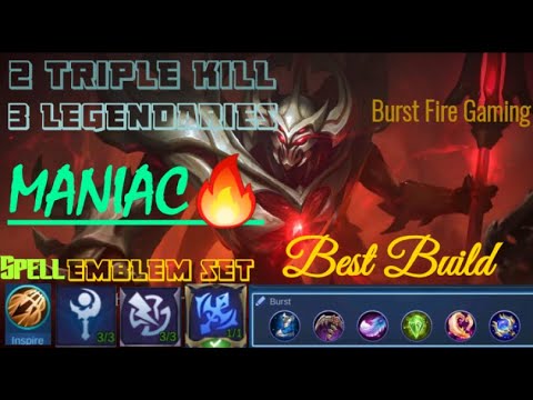 Zhask Ultimate skill.   MANIAC again.! Epic skin with critical damage of mage build!