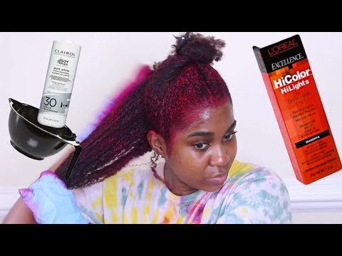 How I Dye My Natural Hair Burgundy | With No Bleach