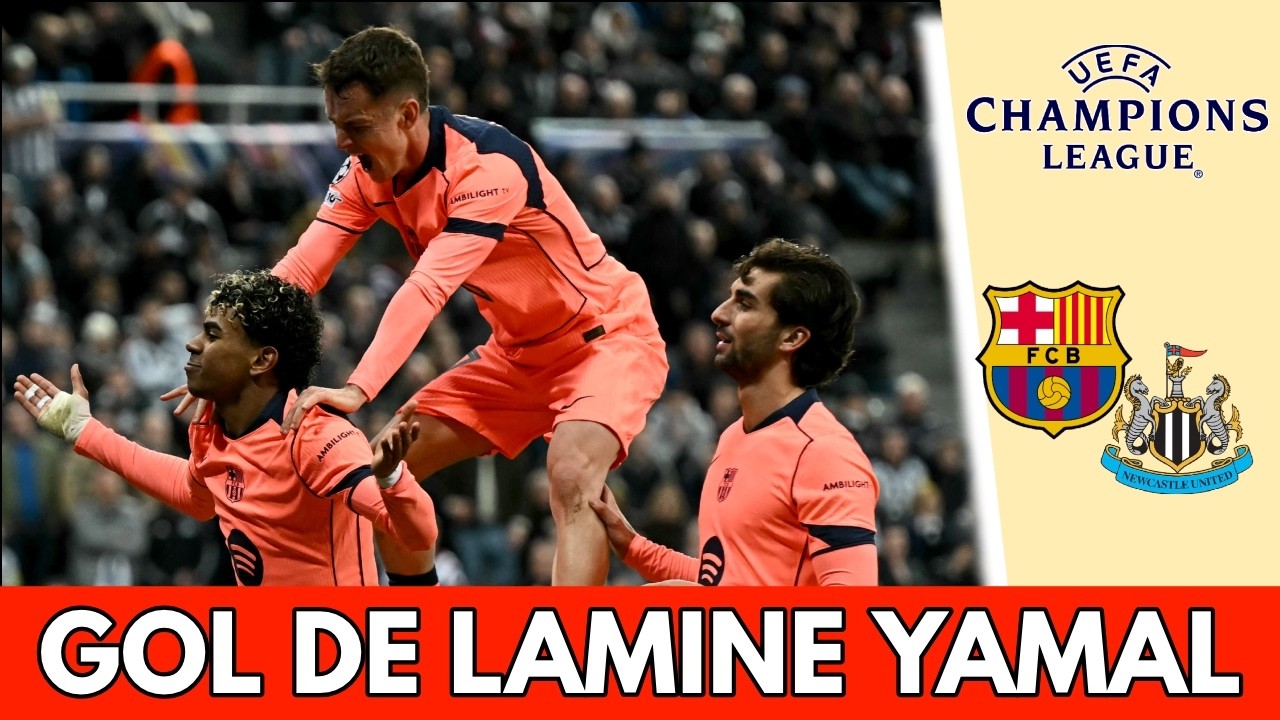 ¡BARCELONA SE SALVÓ! Lamine Yamal logra EMPATAR 1-1 vs NEWCASTLE por vía penal | Champions League
