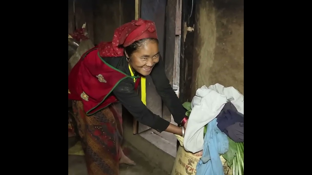 She is happy. Lots of food in stock