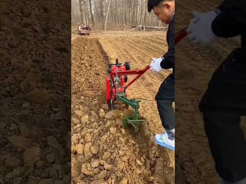 crawler power tiller diesel cultivator ploughing machine with 5 tools#farming #agriculture