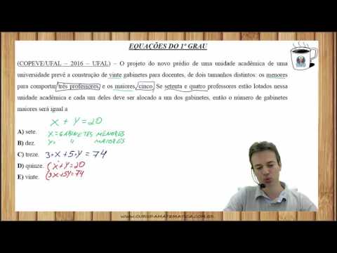 E0221 - COPEVE/UFAL - 2016 - UFAL - EQUAÇÕES DO 1º GRAU (www.gurudamatematica.com.br)