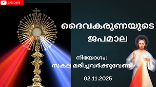 |കരുണയുടെ ജപമാല|KARUNA KONTHA|DIVINE MERCY CHAPLET|MALAYALAM|02-11-2025|LIVE|