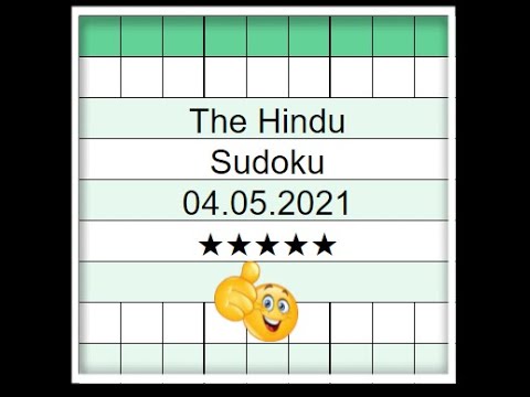 Today The Hindu Sudoku 5 Star Solution | 04.05.2021