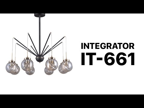 Чёрная люстра лофт с подвесными плафонами 8 ламп Integrator IT-661