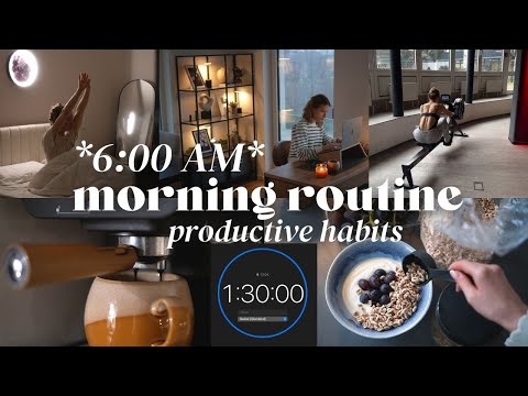 MORNING ROUTINE  👩🏼‍🎓📚🏋🏼‍♀️🥣 Struktur & Zeitplan für Produktivität
