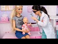 Barbie Doll Family Baby Chelsea Get Well Routine