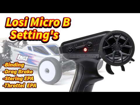 Losi Micro B and T spectrum Slt2 transmitter setting’s. bind drag brake steering throttle end points