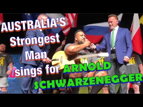 AUSTRALIA'S STRONGEST MAN -  EDDIE WILLIAMS SINGS "LEAN ON ME" for ARNOLD SCHWARZENEGGER