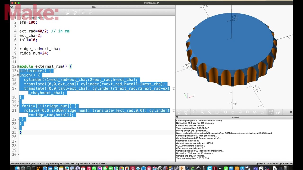 Recreating The Maker Coin in OpenSCAD