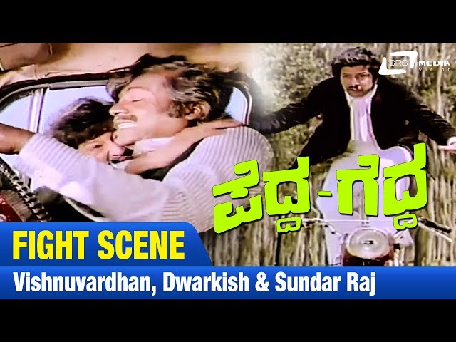 Pedda Gedda – ಪೆದ್ದ ಗೆದ್ದ |Vishnuvardhan, Dwarkish & Sundar Raj Fight Scene