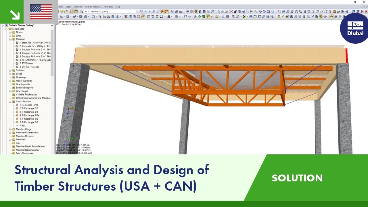 Structural Analysis and Design of Timber Structures (USA + CAN) | Dlubal Software