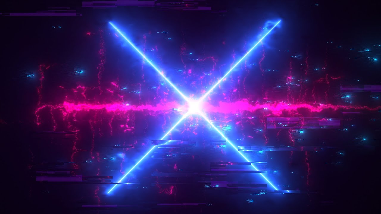 Cyberpunk Hi-Tech Glitch Neon X Cross Background video | Footage | Screensaver