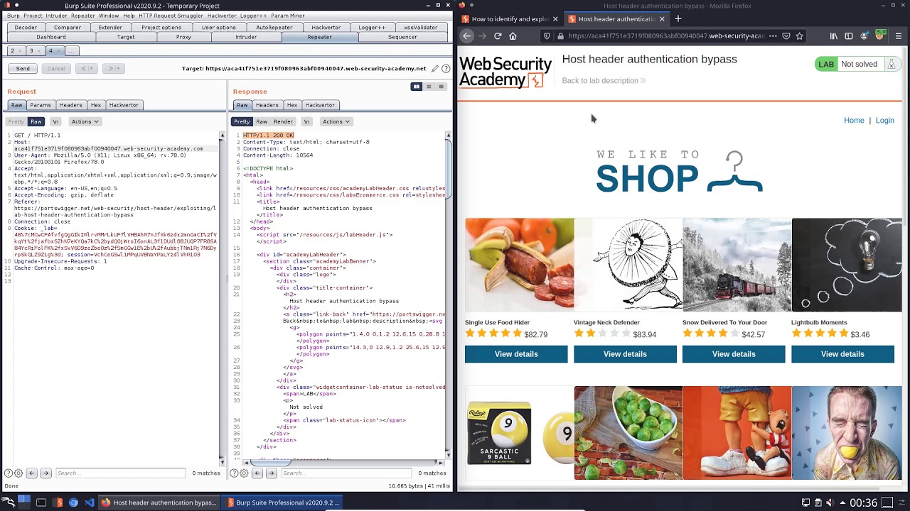 Host header authentication bypass (Video solution, Audio)