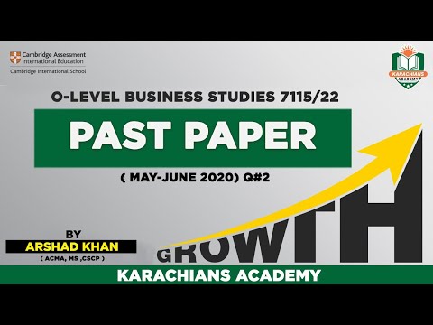 BUSINESS STUDIES O LEVEL - 7115/12| Uetion (MAY-JUNE 2020) Q#2