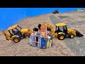 Mini Die Tractor And Tata Dump Truck Fully Loaded Sand From JCB Backhoe Loader Accident Dumper
