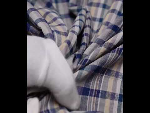 Check Multi Color Pure Cotton 92 GSM Handwoven Fabric — video