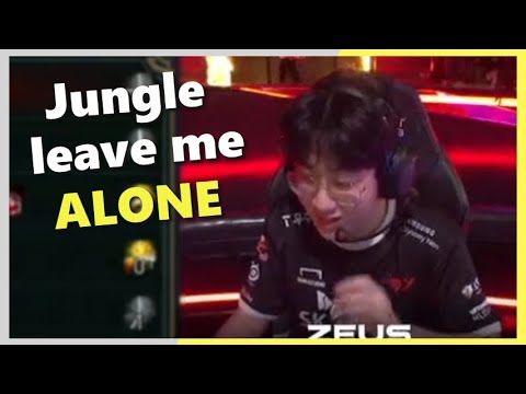 T1 Zeus Shakes his Head after he has to Clean up Oner's Mess