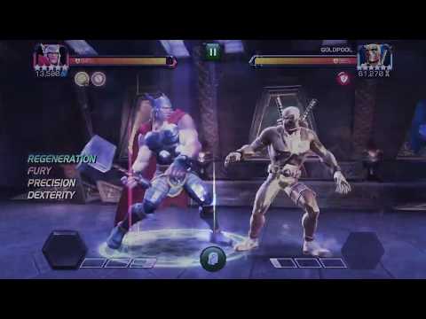 5/65 og Thor vs stacked and dancing  Goldpool - marvel contest of champion