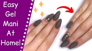 How I Do My Gel Nails At Home 💅✨ | Matte Grey Nails with Drizzle Beauty