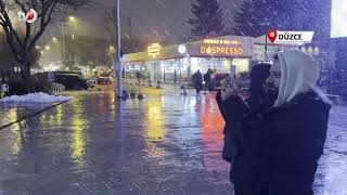 Düzce'de Kar Yağışı Etkili Oluyor