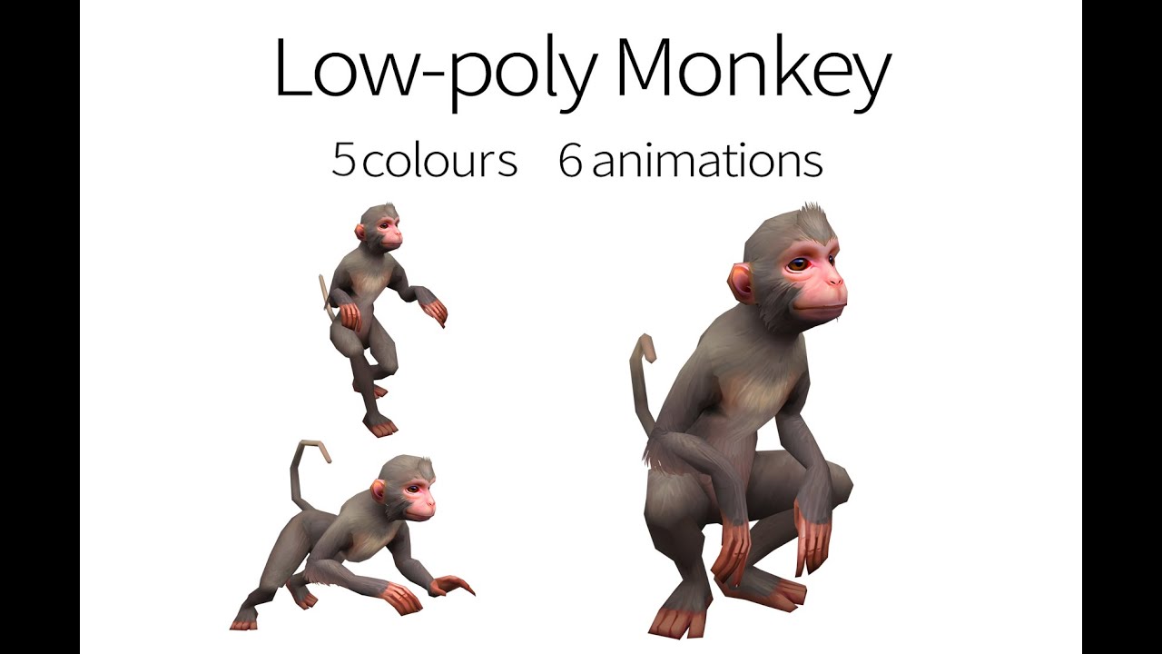 Aniamted monkey 3D Model