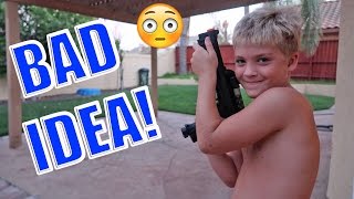 KID PLAYING WITH PAINTBALL GUN!
