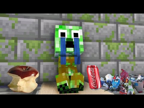 Monster School : POOR BABY CREEPER CHALLENGE - Minecraft Animation