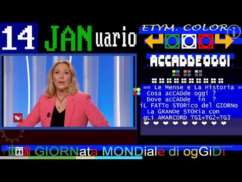 TITOLi TG2 giorno 14 GENNaio 2021 GioveDì + titoli incrociati con RAI STORIA OGGI e TELEVIDEO