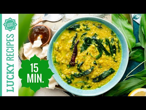 Yellow Lentil Dal Recipe with Wild Garlic 15 min | Easy Spring Recipe | Vegan Recipes