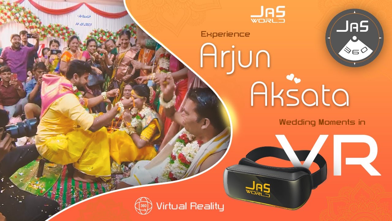 Thaali tying Moment of Arjune+Aksata in 360° Video | Jas360 | Jas World | VR Wedding | 360° Wedding