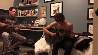 David Duchovny and his son Miller Duchovny playing the guitar 2017