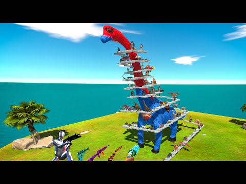 DEADLY Parkour Around BRACHIOSAURUS  - Animal Revolt Battle Simulator