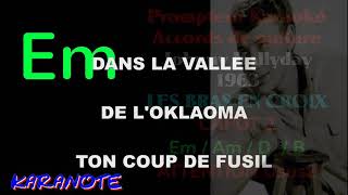 Johnny Hallyday LES BRAS EN CROIX Prompteur Karaoké Accords de guitare simplifies par Eric IDA