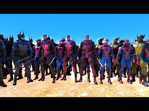 Spider-man Deadpool vs Wolverine Batman Orduları Savaşıyor