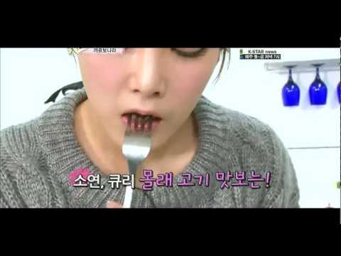 120204 Soyeon T-ara - Steal Qri's food