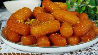 وصفات رمضان 2025🌙⭐️بلح الشام المقرمش.بمكونات من مطبخك⁉️سادة او محشية بكوب طحين فقط  وطعم ولا غلطة 👌