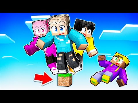 ZU VIERT auf dem KLEINSTEN BLOCK Überleben in Minecraft!