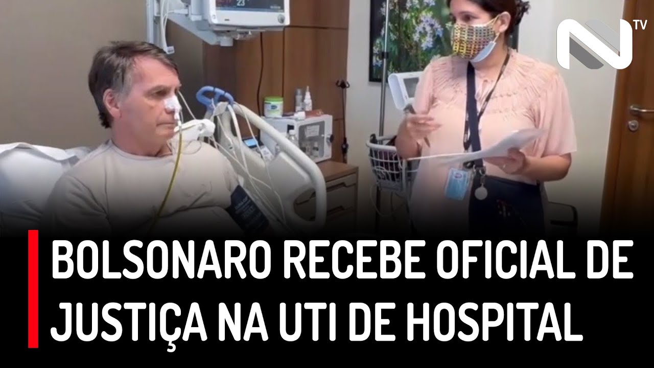 Vídeo mostra Bolsonaro recebendo oficial de Justiça na UTI de hospital