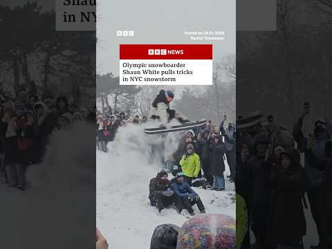 Olympic snowboarder Shaun White pulls tricks in NYC snowstorm. #BBCNews