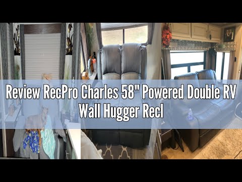 Review RecPro Charles 58" Powered Double RV Wall Hugger Recliner Sofa RV Loveseat with Upgraded 2023