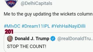 Delhi Capital self Troll using Donald Trump's tweet #MIvDC #IPL2020