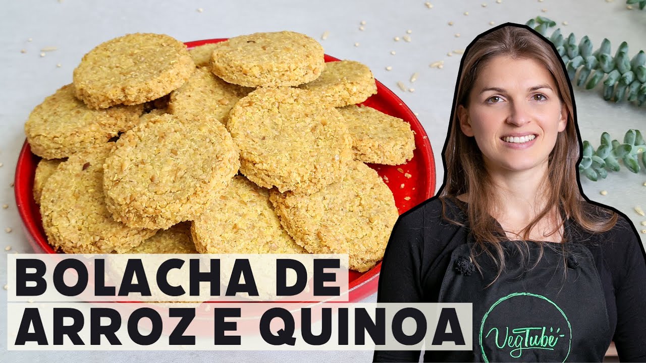 Bolacha de Arroz Integral e Quinoa Caseiro | Super Crocante, Sem Glúten e Vegano