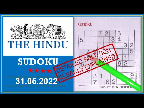 How to Solve 4 Star Hindu  Sudoku May 31, 2022 -  Step By Step Solution