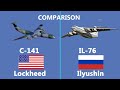 Comparison of Russian Ilyushin Il-76 and the American built Lockheed C-141 Starlifter aircraft