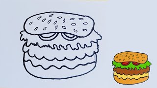 How to Draw a Burger in 5 Minutes - Easy Tutorial for Kids
