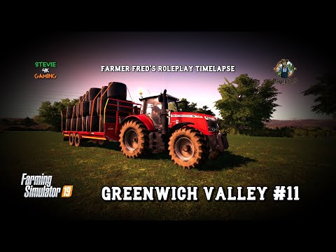 Making & Selling Silage Bales Greenwich Valley EP11 Farmer Fred's Roleplay Timelapse