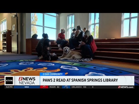 Paws 2 Read came to the Spanish Springs Library - YouTube
